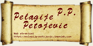 Pelagije Petojević vizit kartica